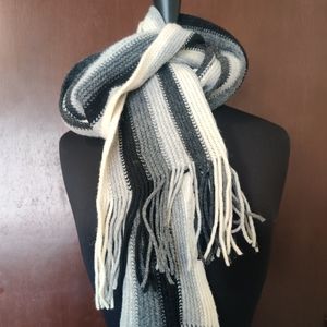 Vintage Nardi & Tagliaferri Striped Wool Blend Scarf, Unisex